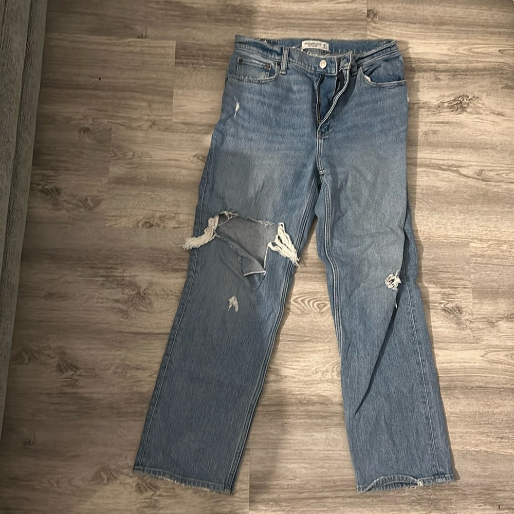 The 90s straight ultra high rise Abercrombie jeans